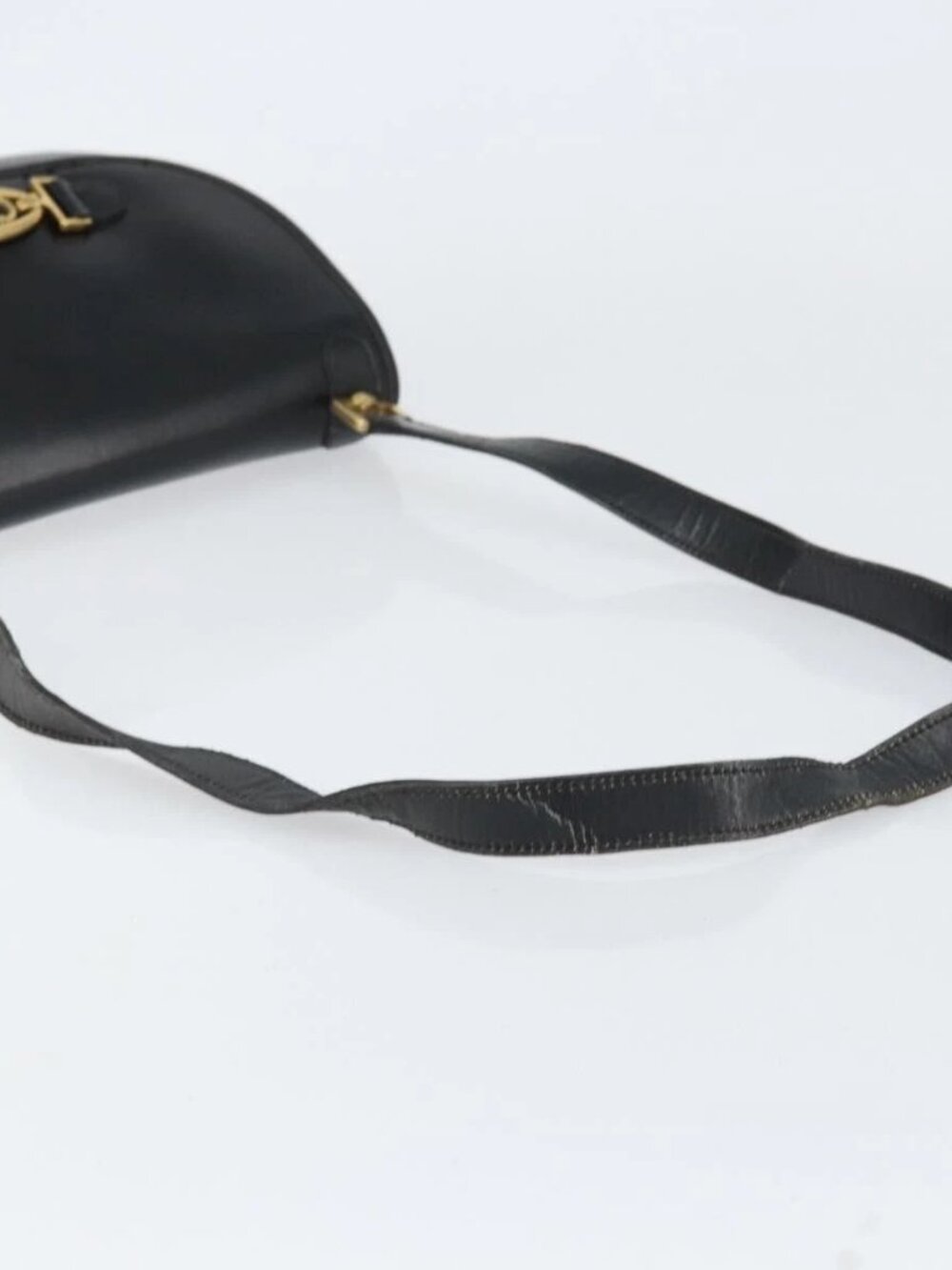 Christian Dior Shoulder Bag Leather Black Gold Auth 156492 - Picture 8 of 16